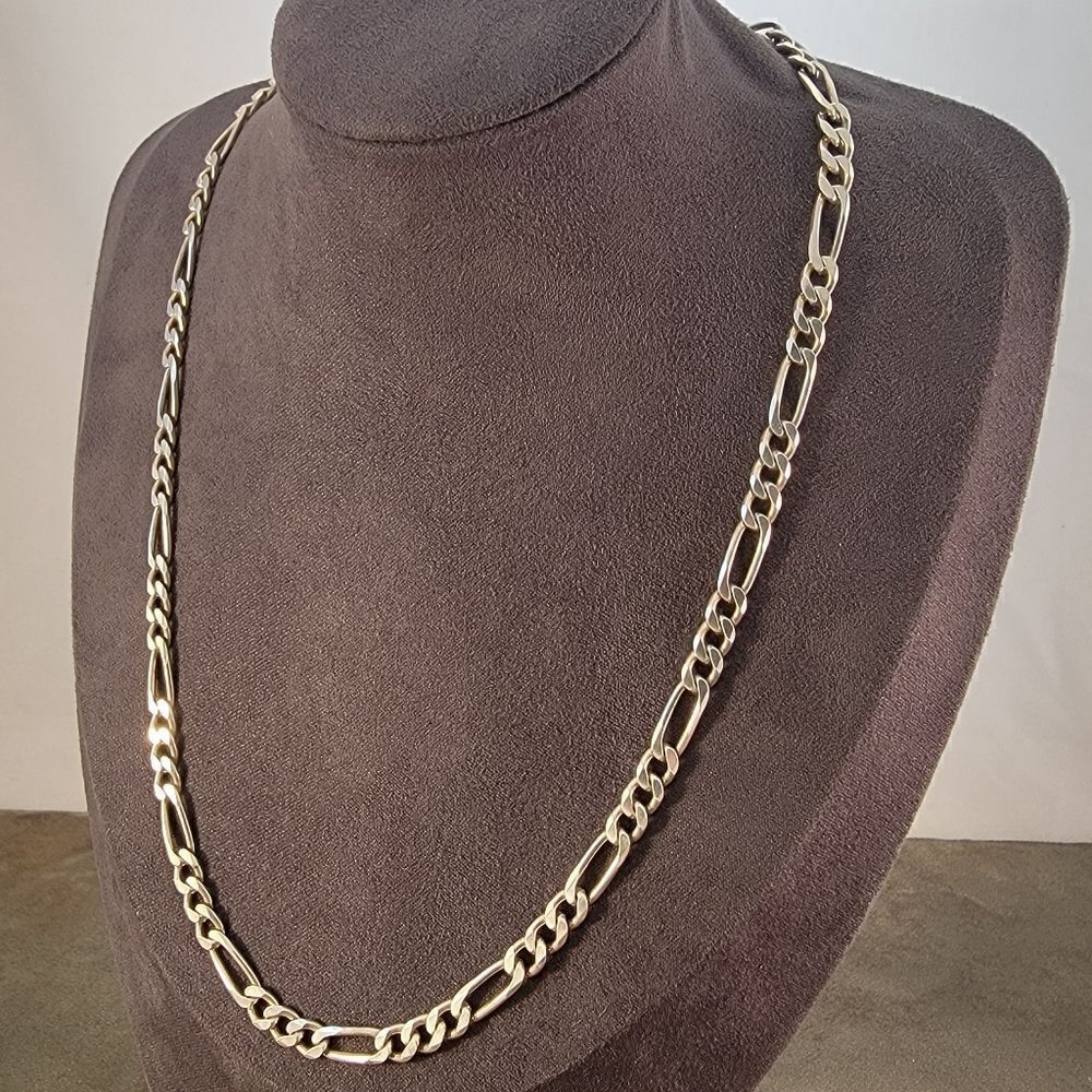 Sterling Figaro 20" 5.5mm Unisex Link Chain